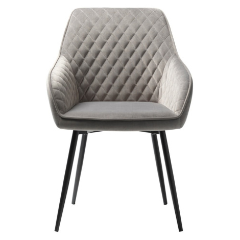 Sivá zamatová jedálenská stolička Unique Furniture Milton