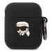 Púzdro Karl Lagerfeld AirPods 1/2 cover black Silicone Karl Head 3D (KLA2RUNIKK)