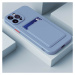 Apple iPhone 12 Pro, Silikónové puzdro s držiakom kariet, Wooze Card Slot, leander grey
