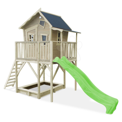 Domček cédrový na pilieroch Crooky 750 Exit Toys s verandou vodeodolnou strechou 2,28 m šmykľavk