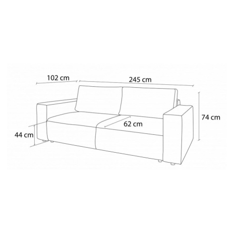 Svetlomodrá menčestrová rozkladacia pohovka 245 cm Nihad – Bobochic Paris