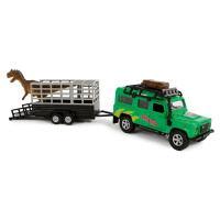 Land Rover 28cm kov na spätný chod s prívesom a dinosaurom