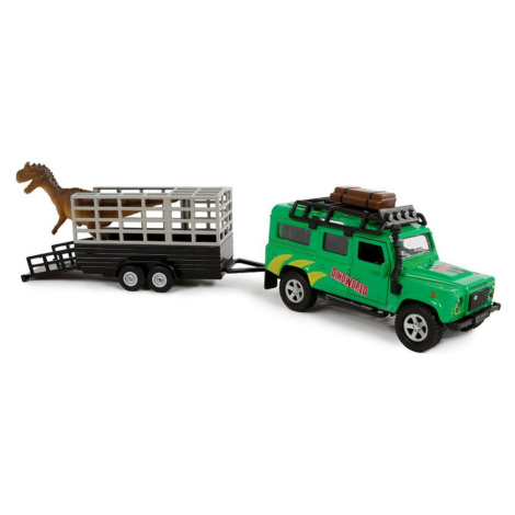 Land Rover 28cm kov na spätný chod s prívesom a dinosaurom