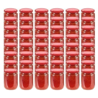 Zaváracie poháre s červenými viečkami 48 ks 230 ml