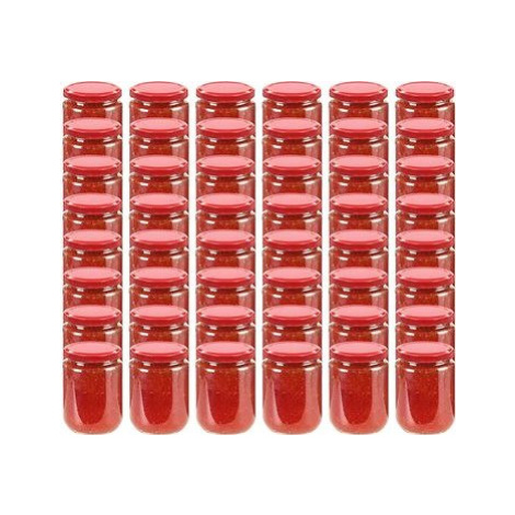 Zaváracie poháre s červenými viečkami 48 ks 230 ml SHUMEE