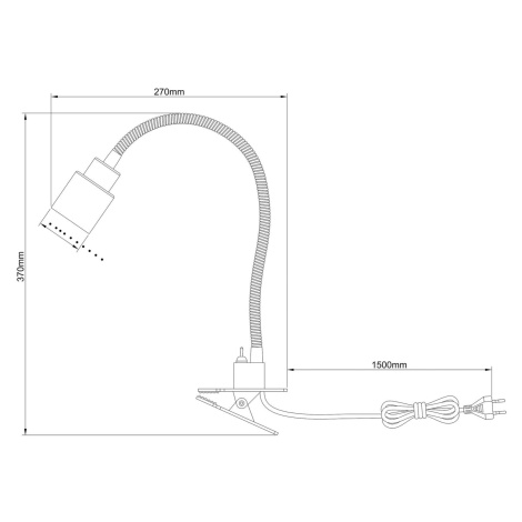 Upínacia stolová lampa Andres, ohybný krk, čierna Brilliant