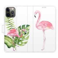 Flipové puzdro iSaprio - Flamingos - iPhone 12/12 Pro