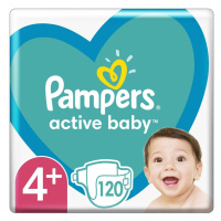 PAMPERS Active Baby Plienky jednorazové 4+ (10-15 kg) 120 ks - MEGA PACK