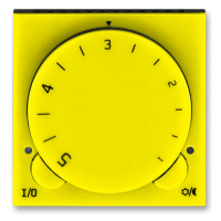 Termostat duálny otocný - jednotka ovl. žltá/cierna dymová Levit (ABB)