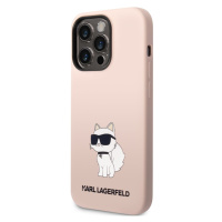 Silikónové puzdro Karl Lagerfeld na Apple iPhone 14 Pro KLHCP14LSNCHBCP Liquid Silicone Choupett