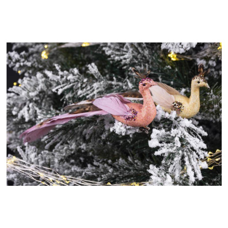 Vták MagicHome Vianoce, žltý, 23 cm