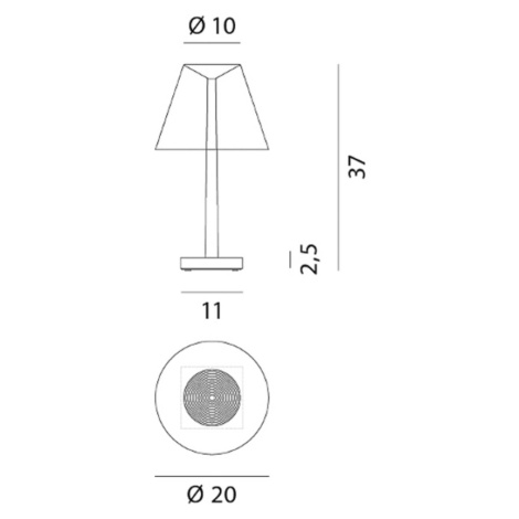 Rotaliana Dina T1 stolná LED lampa biela/bronzová