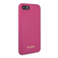 Silikónové puzdro Guess na Apple iPhone 7/8/SE 2020/SE 2022 GUHCI8LSGLPI Silicone Logo ružové