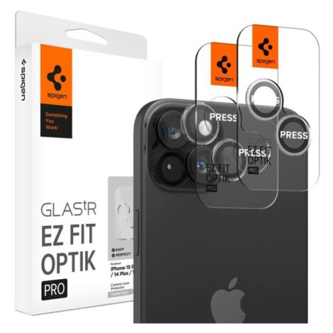 Spigen Glass TR EZ Fit Optik Pro 2 Pack tvrdené sklo na fotoaparát iPhone 15/15 Plus číre