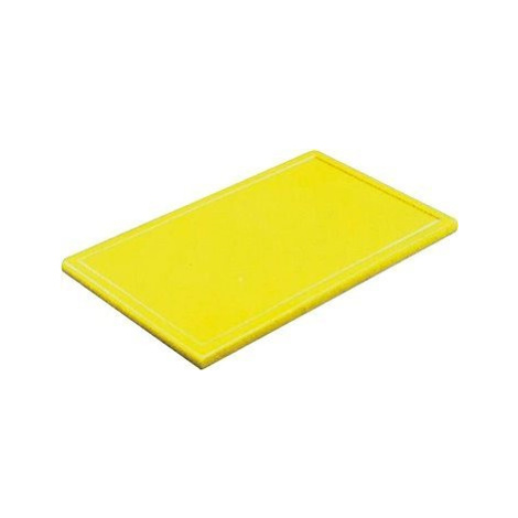 Gastro Lopárik na krájanie plastový 53 × 32,5 × 2 cm GN 1/1, s drážkou, žltý