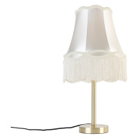 Klasická stolná lampa mosadzná s tienidlom Granny cream 30 cm - Simplo