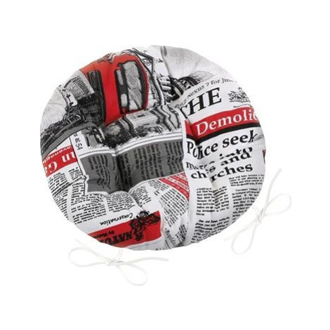 Bellatex EMA okrúhly prešívaný – priemer 40 cm – noviny červené