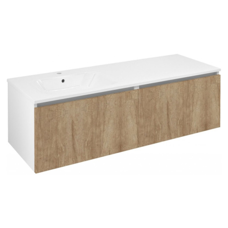 SAPHO - LOREA skrinka 140x46x51,5cm (70+70cm), ľavá, dub alabama/biela matná LE070-2231-L-05