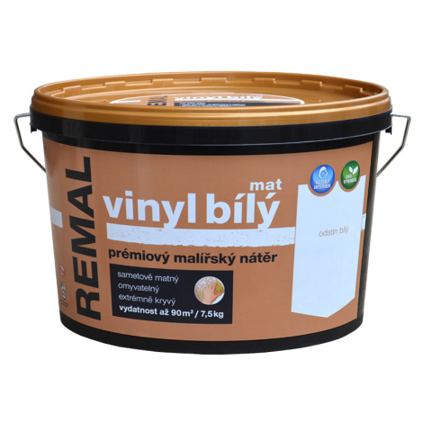 REMAL VINYL BIELY MAT - Biely prémiový maliarsky náter biela 7,5 kg