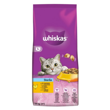 Whiskas Suché 14kg - Sterile/Kuracie