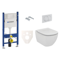 Závesný set WC TESI Ideal Standard + modul Geberit Duofix s tlačidlom Delta 20 biele SIKOGES5F0