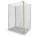 MEXEN/S - Kioto Sprchová zástena WALK-IN 115 x 90 x 40 cm, transparent, zlatá 800-115-090-221-50