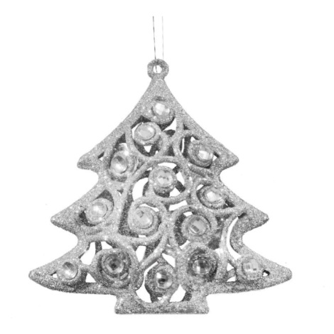 Strieborná vianočná ozdoba na stromček 12x11 cm - sada 6 ks Eurofirany