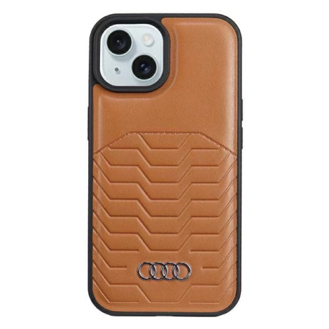 Kryt Audi Synthetic Leather MagSafe iPhone 15 6.1" brown hardcase AU-TPUPCMIP15-GT/D3-BN (AU-TPU