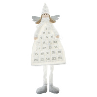 Textilný adventný kalendár Anjel bielo-strieborná, 60 x 120 cm