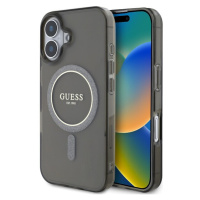 Guess IML Glitter Ring MagSafe kryt pre iPhone 16 čierny