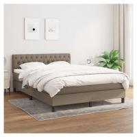 vidaXL Posteľný rám boxspring s matracom sivohned 140x200 cm látka