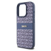 DKNY PU Leather Repeat Pattern Tonal Stripe Zadný Kryt pre iPhone 14 Pro Max Blue