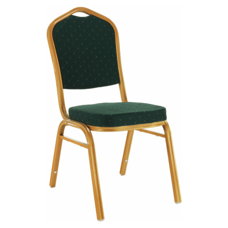 Stohovateľná stolička, zelená/zlatý náter, ZINA 3 NEW Tempo Kondela