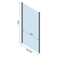 Rea Rapid, pevná stena pre sprchovací kút Rapid 90 x 195 cm, 6mm číre sklo, chrómový profil, REA