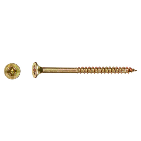 Uni skrutky so zápustnou hlavou PZ2 čiastočný závit žlto pozink. 4,5x50mm, 200ks