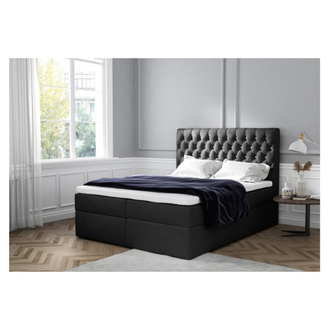 Expedo Čalúnená posteľ boxspring TOMIO + topper, 160x200, jasmine 100