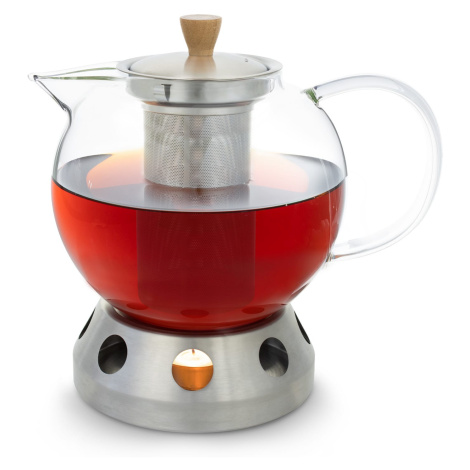 Klarstein Sencha, dizajnová kanvica na čaj, s ohrievačom Hibiscus z ušľachtilej ocele, 1,3 l, vk