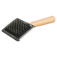 Trixie Soft brush wooden handle metal bristles 9 x 13 cm