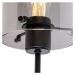 Dizajnové nástenné svietidlo čierne s dymovým sklom - Dome