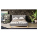 Sivá čalúnená dvojlôžková posteľ s roštom 140x200 cm Tina - Ropez