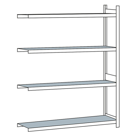 Regál s veľkým rozpätím, s oceľovou policou, výška 2500 mm SCHULTE