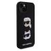 Karl Lagerfeld Liquid Silicone Karl and Choupette Heads Zadný Kryt pre iPhone 15 Plus Black