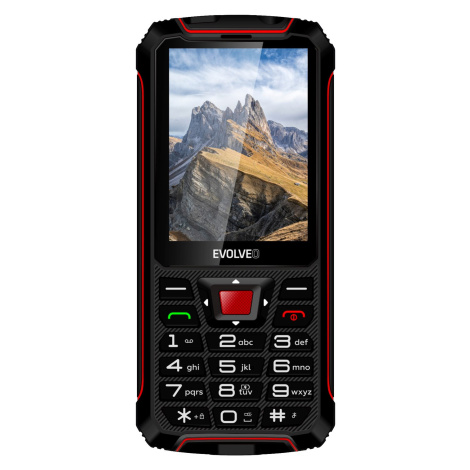 EVOLVEO StrongPhone W4, vodeodolný odolný telefón Dual SIM, čierno-červený