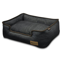 Tmavomodrý pelech pre psa 42x78 cm Lounge Bed Denim Medieval Blue / Dark Chocolate XL – P.L.A.Y.