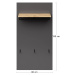NABBI Neston HP vešiakový panel sivý grafit / dub wotan