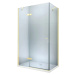 MEXEN/S - Roma obdĺžnikový sprchový kút 100x80, transparent, zlatý + vanička 854-100-080-50-00-4