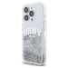 DKNY Liquid Glitter Arch Logo Zadný Kryt pre iPhone 15 Pro Transparent