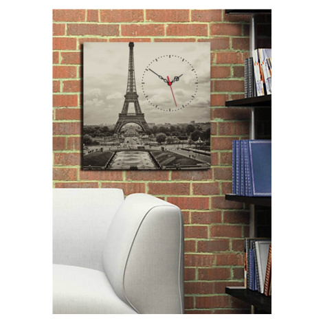 Dekoratívne nástenné hodiny Eiffel šedé