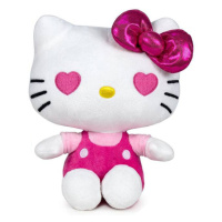 Play by Play Hello Kitty 50th Anniversary Plush Figure Pink Bow Pink Shirt 22 cm