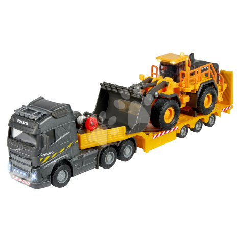 Kamión s nakladačom Volvo Truck & Wheel Loader Majorette 35 cm dĺžka so zvukom a svetlom